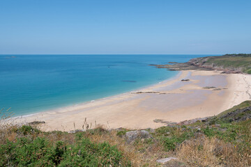 Magnifique paysage de mer depuis le sentier côtier GR34 du cap d'Erquy - Bretagne France