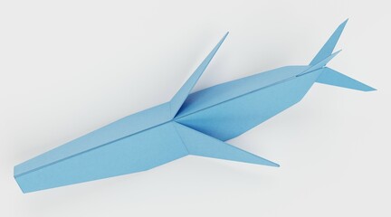 Realistic 3D Render of Paper Whale