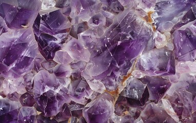 Pile of amethyst crystals background