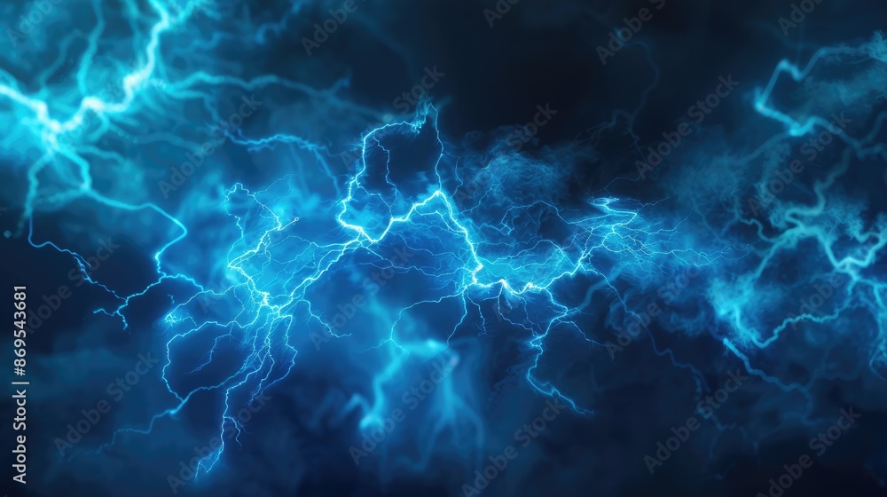 Poster 3d lightning. shockingly dark abstract background with forked thunderbolt effect