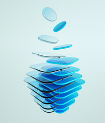 3d technology, data transfer, database, artificial intelligence, ai, LLM concept. 3s abstract background