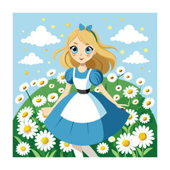 wonderland alice vector illustration
