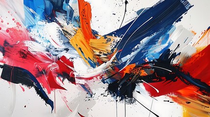 The canvas becomes a canvas of possibility as bold paint strokes come together to form an abstract composition that is alive with creativity and imagination.