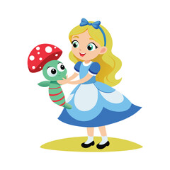 wonderland alice vector illustration