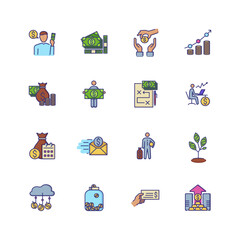 Banking and money icons. Set of line icons on white background. Money, banknotes, purse. Vector illustration can be used for topics like economy, banking