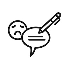 bad feedback icon Black line art vector