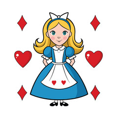 wonderland alice vector illustration
