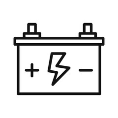 Car Battery icon Black line art vector