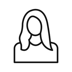 Female Avatar icon Black line art vector