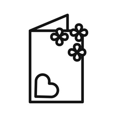 Greeting card icon Black line art vector