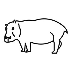 hippopotamus or hippo icon Black line art vector