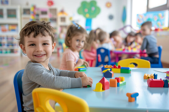 Photography of children portrait from Croatia in a preschool or kindergarten class.