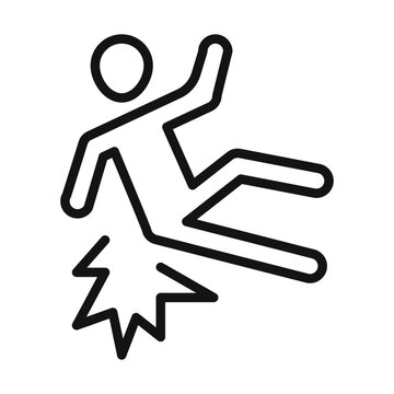 recommend clip art: man fall down icon Black line art vector