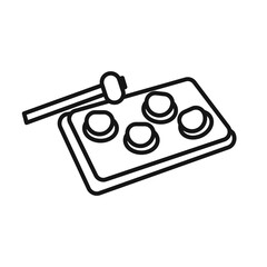 Mole Game Whack icon Black line art vector