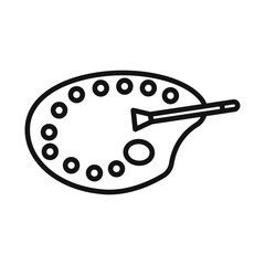 palette color icon Black line art vector