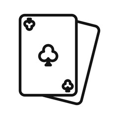 playing card icon Black line art vector