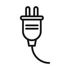 plug icon Black line art vector