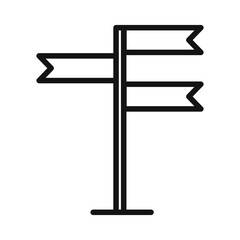 Obraz premium signpost icon Black line art vector