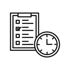 testing time icon Black line art vector