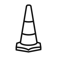 Traffic cone icon Black line art vector