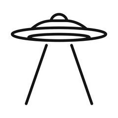 ufo flying icon Black line art vector © Petsscouts