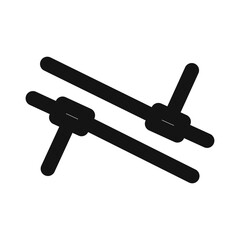 tonfa icon Black line art vector