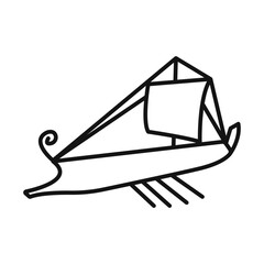 trireme icon Black line art vector