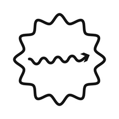 undulating arrow icon Black line art vector