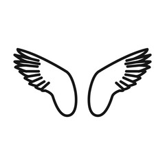 Wings icon Black line art vector