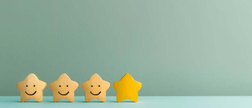 Satisfaction Guaranteed: Minimalist Conceptual Art of Positive Customer Feedback with Engaging Colors and Clean Design