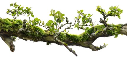 Fototapeta premium Mossy Tree Branch with New Growth