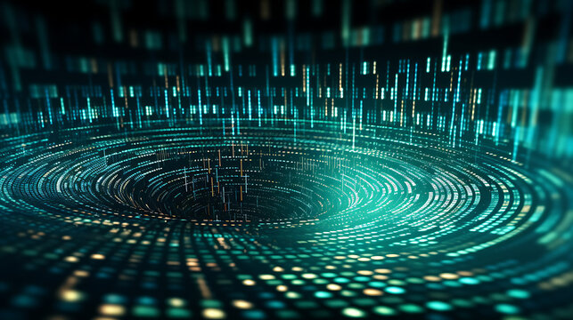Futuristic Digital Binary Code Matrix