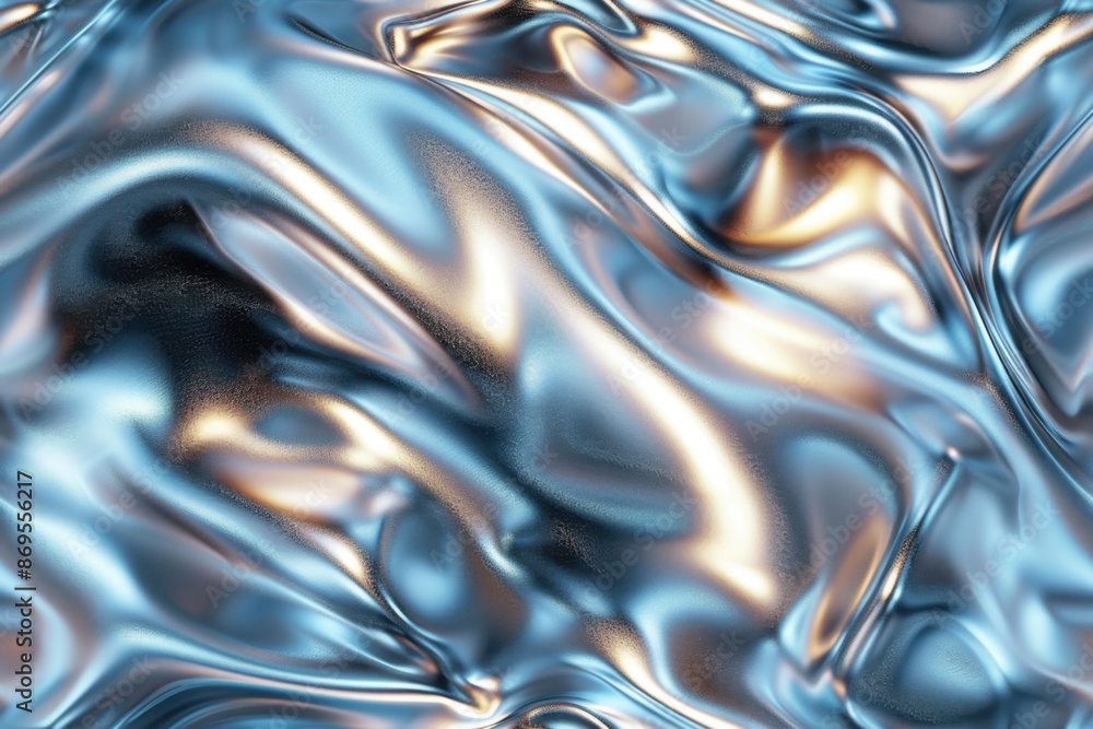 Poster liquid metal texture in a minimal, seamless pattern, featuring a smooth and reflective surface. suit