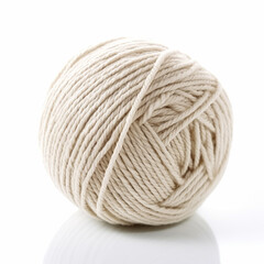 Yarn ball for knitting and crochet isolated on white background, cotton wool clews and skeins as natural organic material for knitwear, diy handmade fashion, post-processed, generative ai