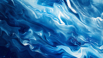 Obraz premium Abstract Blue and White Fluid Patterns