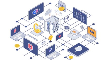 Obraz premium Secure Data Network System