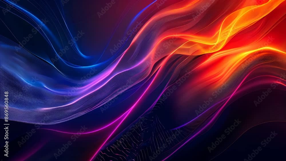 Poster abstract background with colorful wavy lines