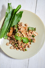 Spicy minced pork salad (Larb Moo)