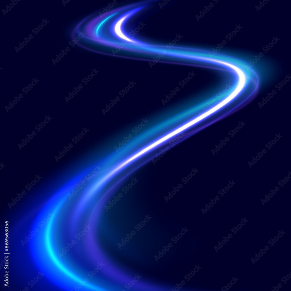 Aufkleber Neon color rays vector abstract background. Futuristic technological style. Abstract background with speed lines. Vector illustration. Futuristic. The light lines of the road are blue png