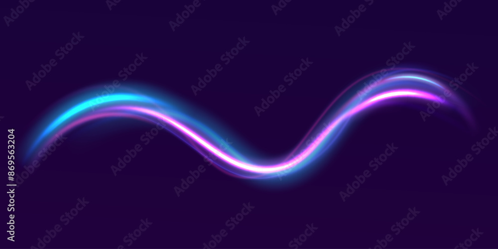 Aufkleber Neon color rays vector abstract background. Futuristic technological style. Abstract background with speed lines. Vector illustration. Futuristic. The light lines of the road are blue png