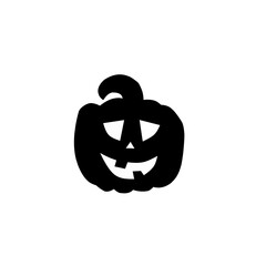 Halloween pumpkin silhouette set vector illustration.