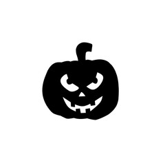 Halloween pumpkin silhouette set vector illustration.