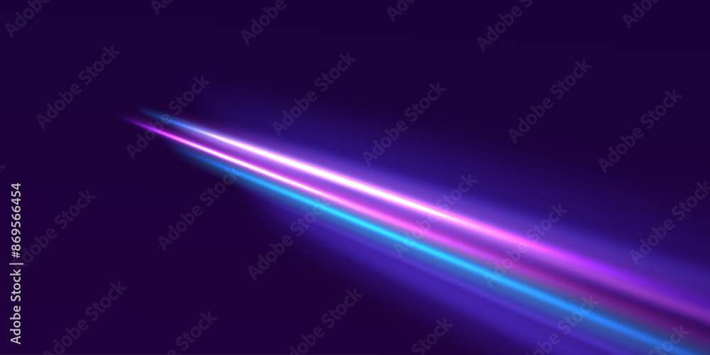 Poster 3d render, abstract neon vector background, space tunnel turning to left, ultra violet rays. Future technology speed line light effect, cyberpunk style background material with a sense of technology.