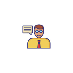 Consulting line icon. Expert, advisor, speech bubble. Business concept. Can be used for topics like customer service, expertise, support