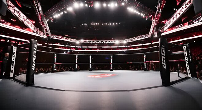 MMA ring. Combat arena.