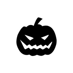 Halloween pumpkin silhouette with various expressions vector illustration