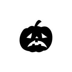 Halloween pumpkin silhouette with various expressions vector illustration