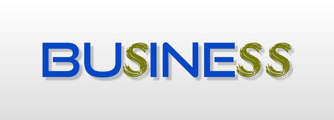 Parola BUSINESS  con sfondo colorato gradiente