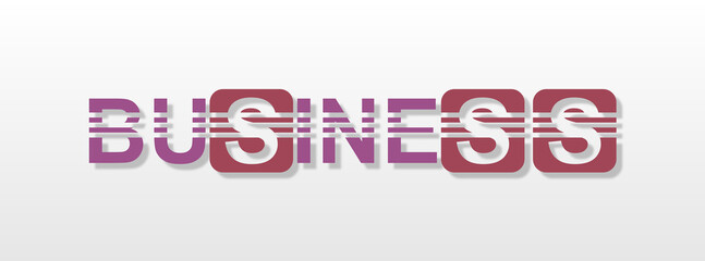 Parola BUSINESS  con sfondo colorato gradiente