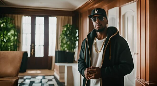 Black rapper with jewelry.